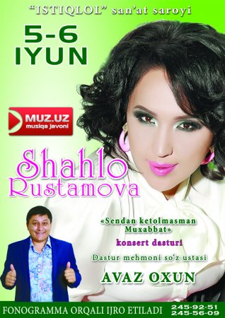 Shahlo Rustamova yakkaxon konsert taqdim etmoqchi